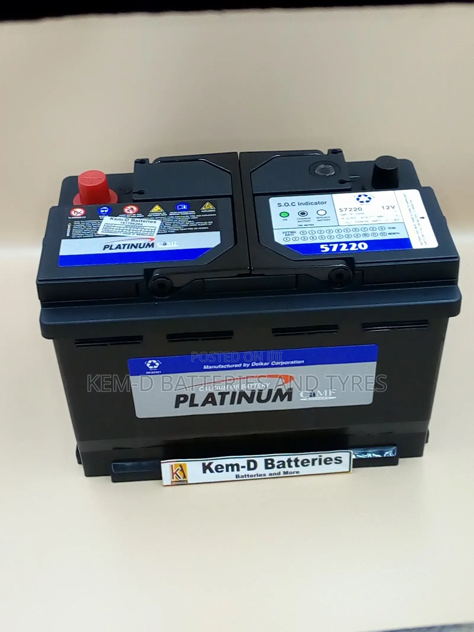 15 Plates Platinum Car Battery - Long Life
