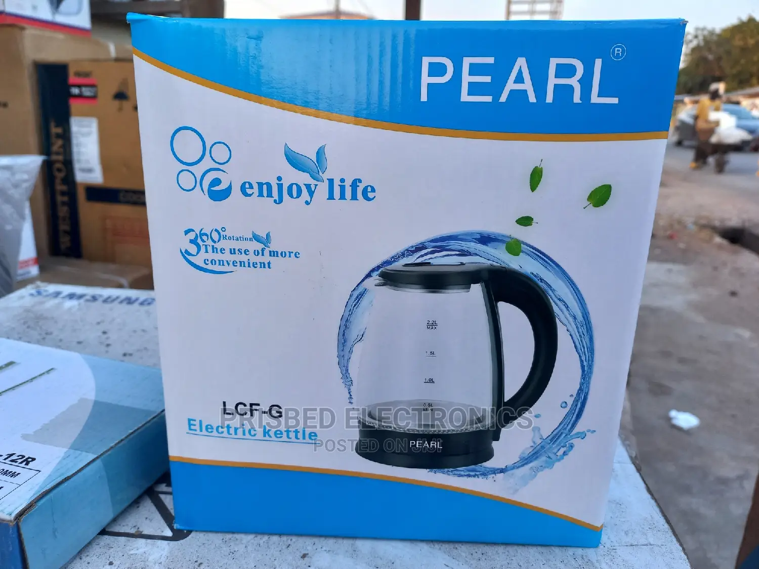Pearl Glass Kettle 2.2 Litres