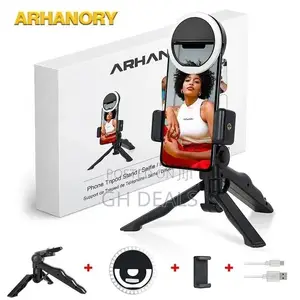 ARHANORY Tripod Stand With LED Ring Light - Black