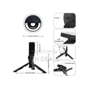 ARHANORY Tripod Stand With LED Ring Light - Black
