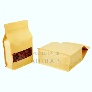 Kraft Paper Stand Up Bags Zip Lock Bag With Matte Window