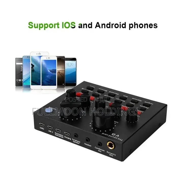 V8 Sound Card for Pc Mobile Phones Singing and Record