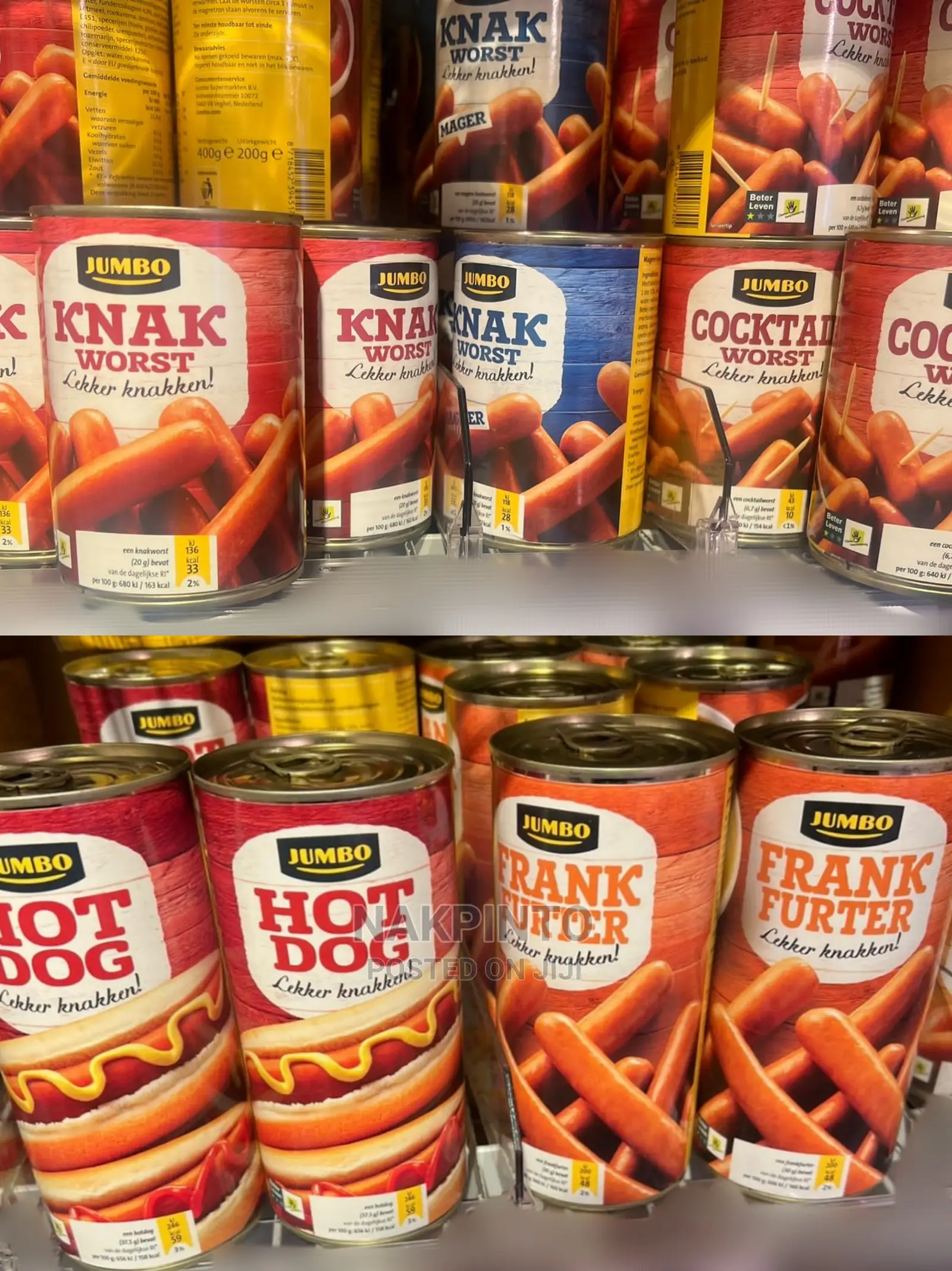 Tuna, Mackerel Fillets, Sardines, Corned Beef, Hotdog, Knaks