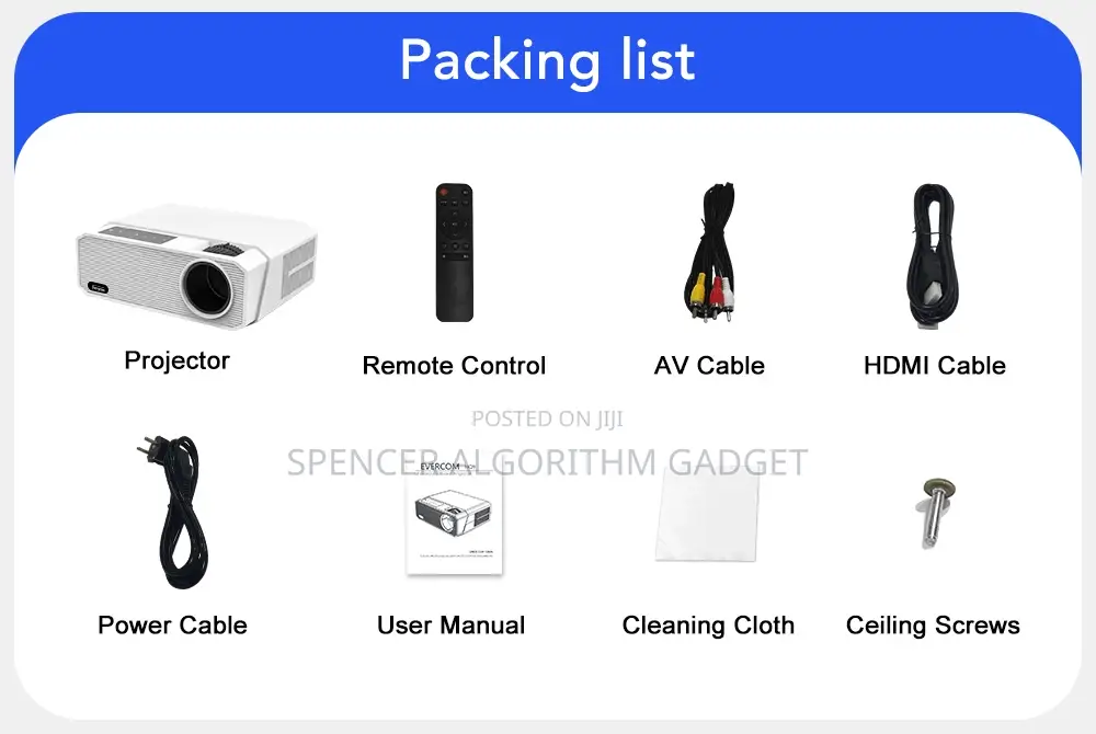 Brand New Everycom Hq9 Led 1080 Projector 8000 Lumens FHD