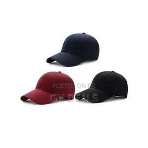 3 Pieces of Adjustable Baseball Cap - Black/Dark Blue/Wine
