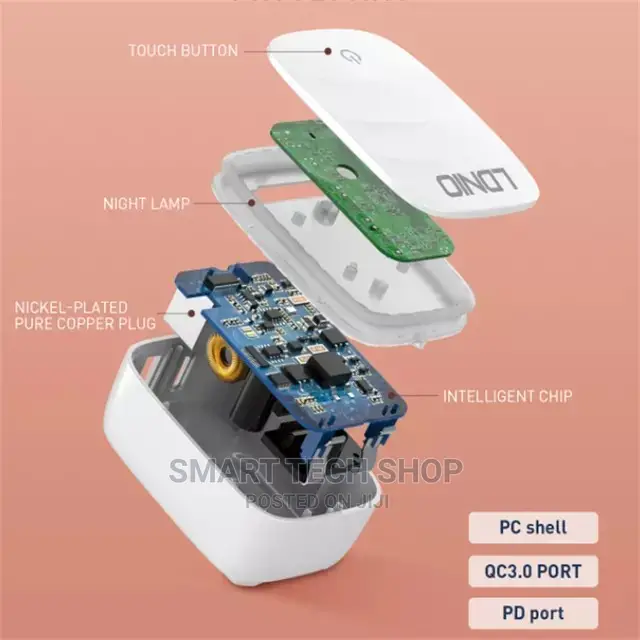 LDNIO Wall Charger LED Lamp 20W PD USB Fast Charge iPhone 13