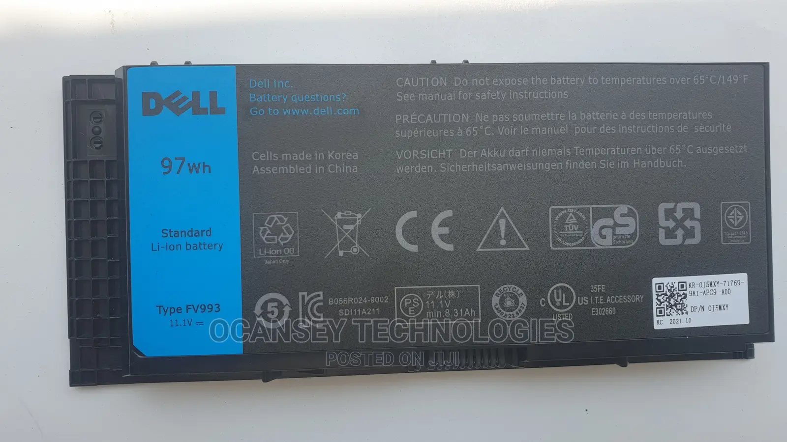 Original Dell Fv993 Battery for M4600 M4800 M6600 M6800