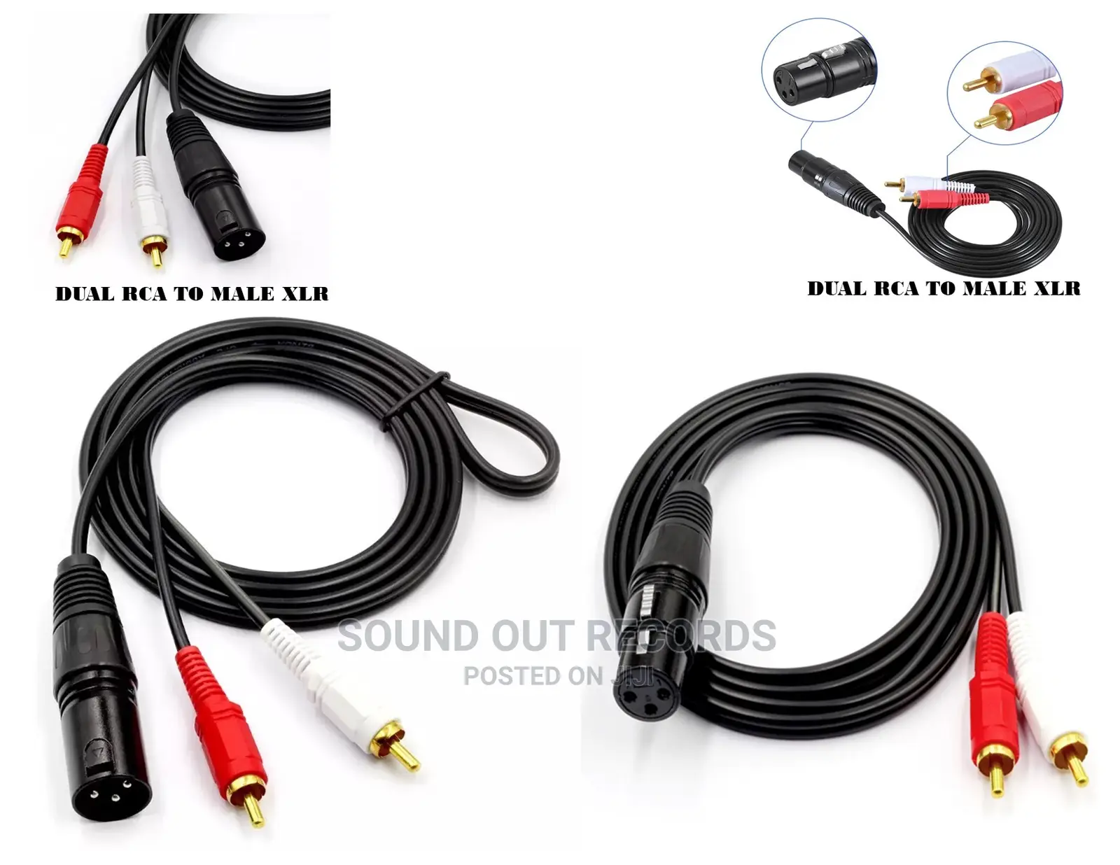 Male/Female XLR to Male Rca Cables