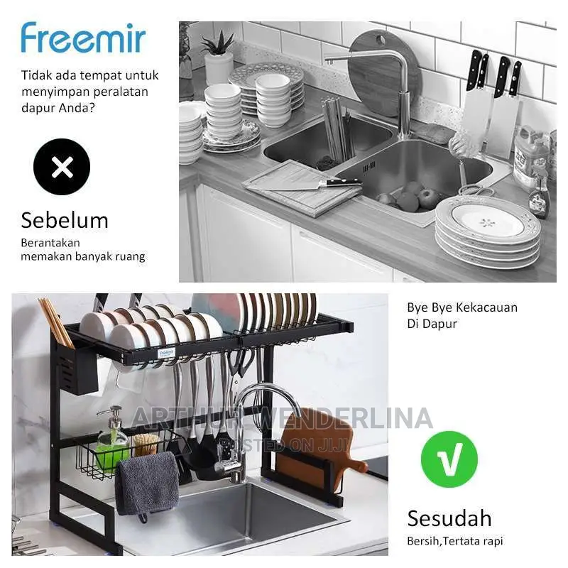 Stainless Dish Drainer Over the Sink Drying Rack