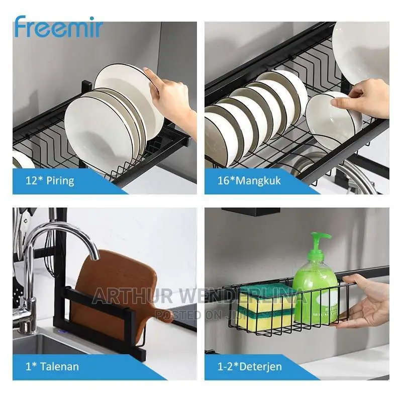 Stainless Dish Drainer Over the Sink Drying Rack