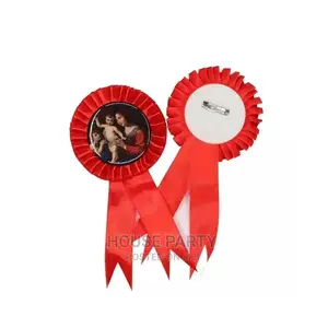 58mm Complete Rosette With Metal Pin Badge Button