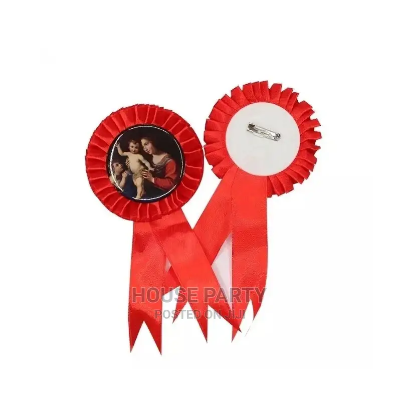 58mm Complete Rosette With Metal Pin Badge Button