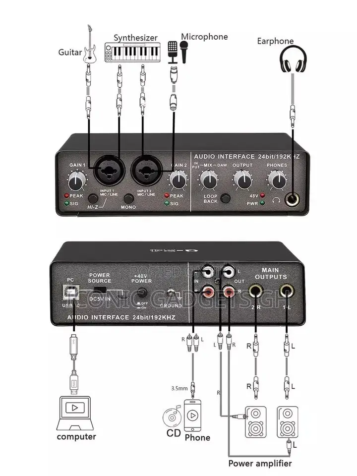 Brand New BMG-22 Portable 24bit Audio Interface Sound Card