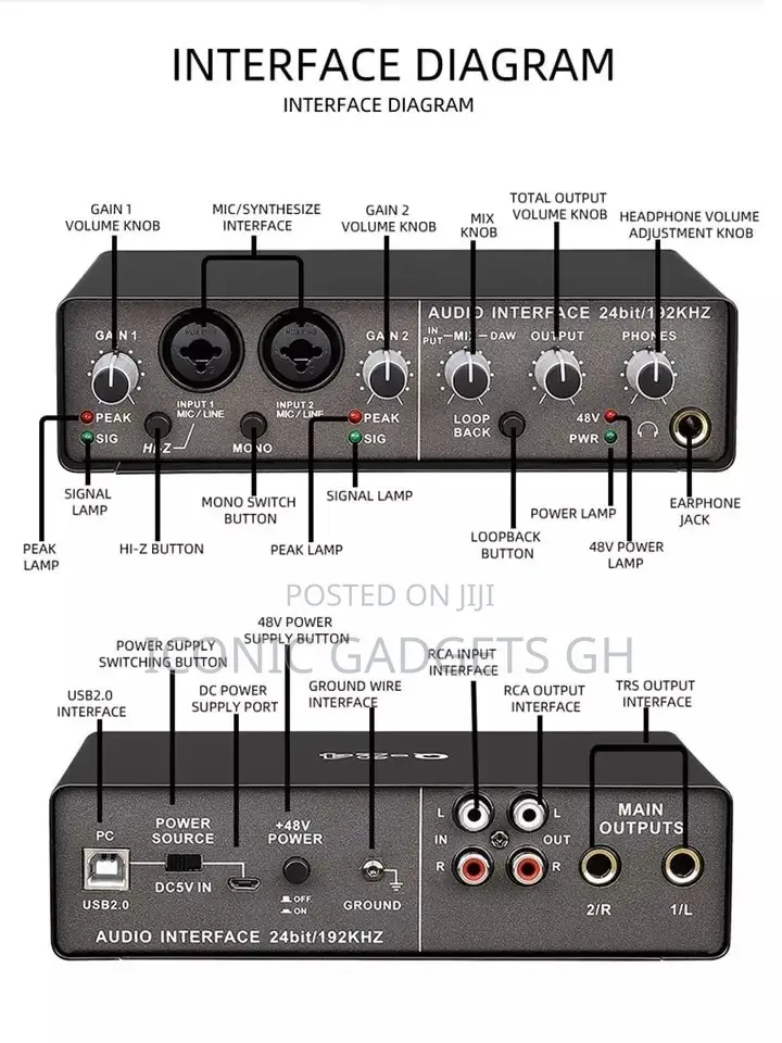 Brand New BMG-22 Portable 24bit Audio Interface Sound Card