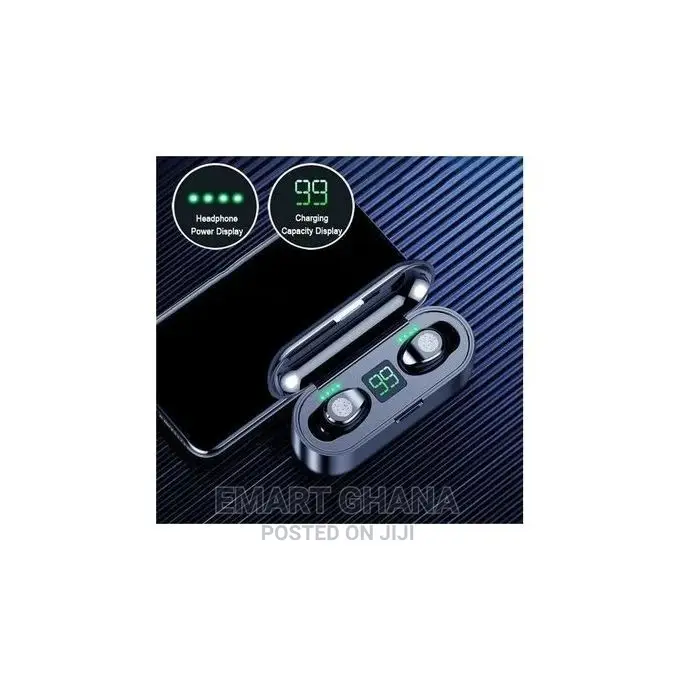 Wireless Bluetooth 5.0 Earphones - 2200mah - Black
