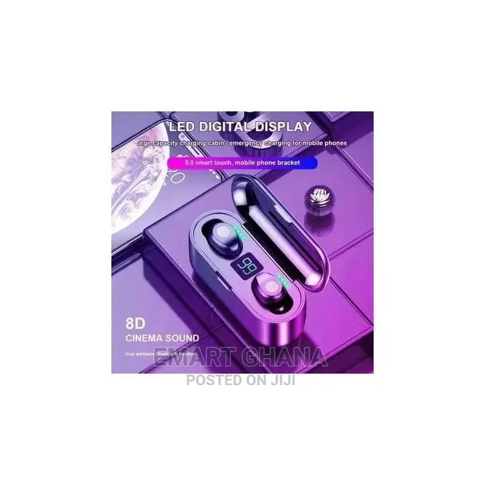 Wireless Bluetooth 5.0 Earphones - 2200mah - Black