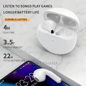 TWS Air Pro 6 Bluetooth Earphone - White
