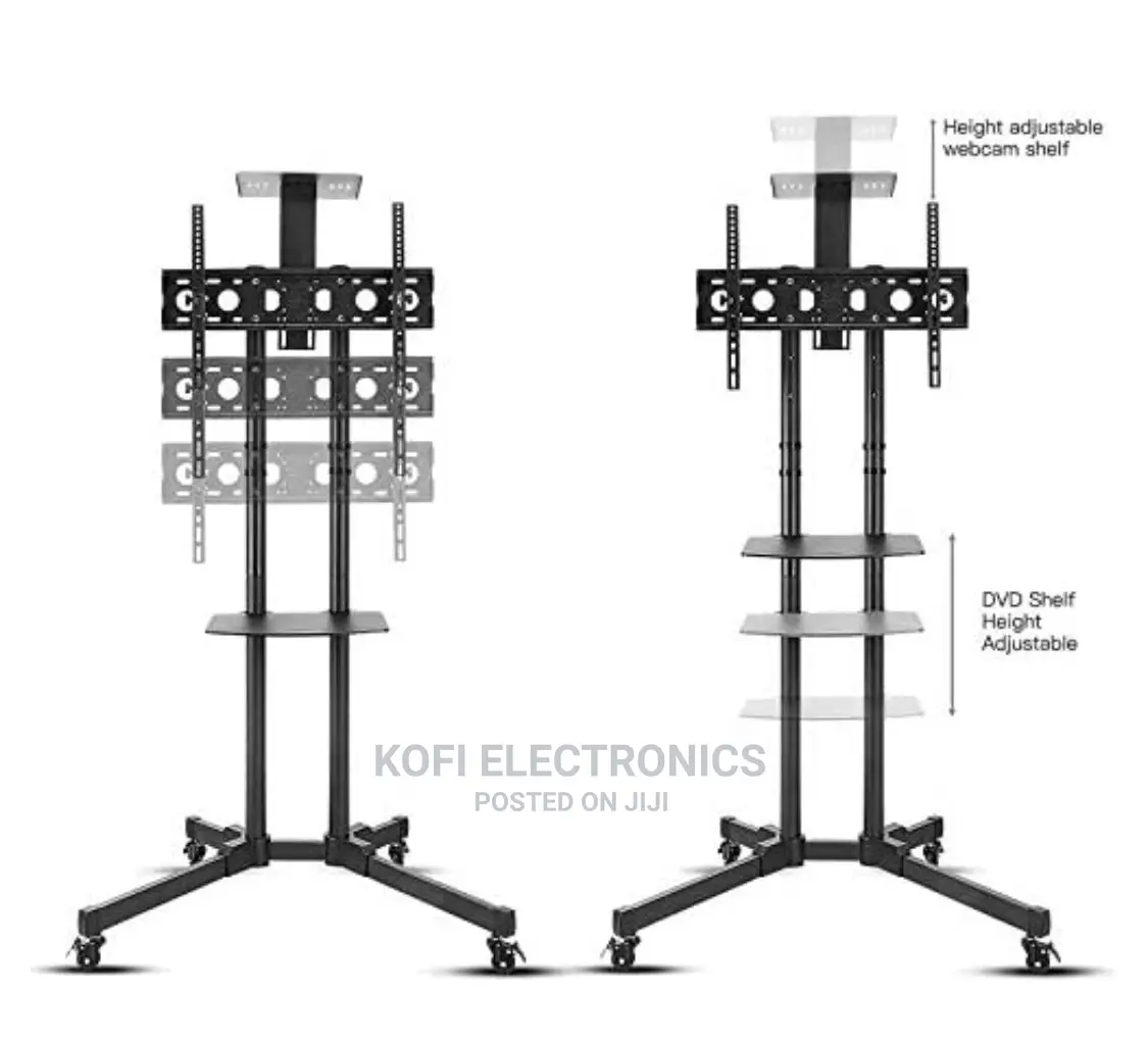 New Metal TV Trolley Stand Mount With Wheels for 32”-70” Tvs