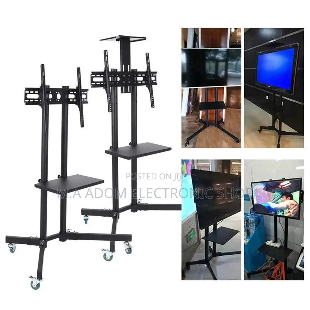 Tv Stand With Wheels Dvd Shelf Projector Mount 32”-70”