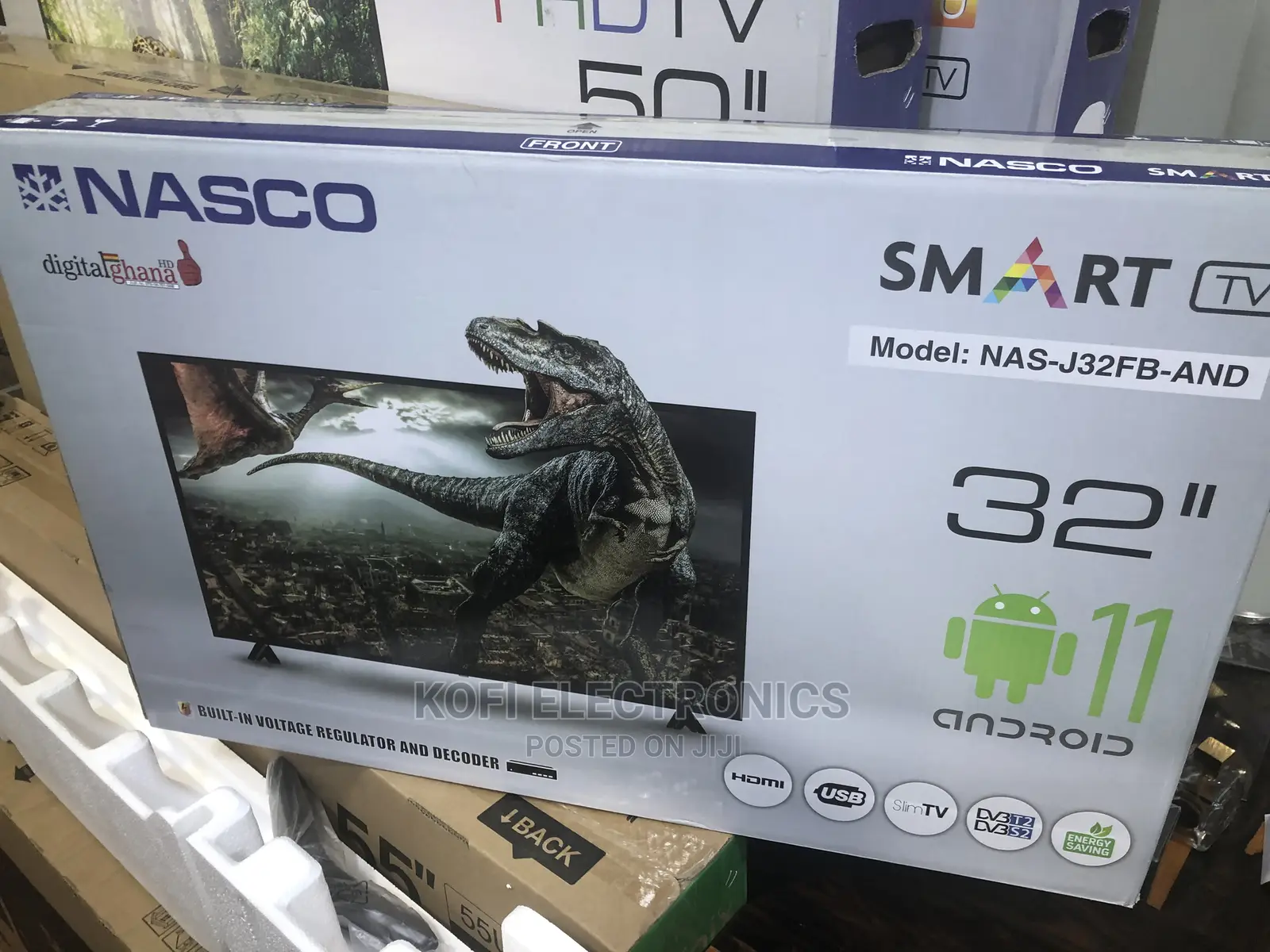 Nasco 32'' NAS-J32FB-AND Smart Android TV + Free Wall Hanger