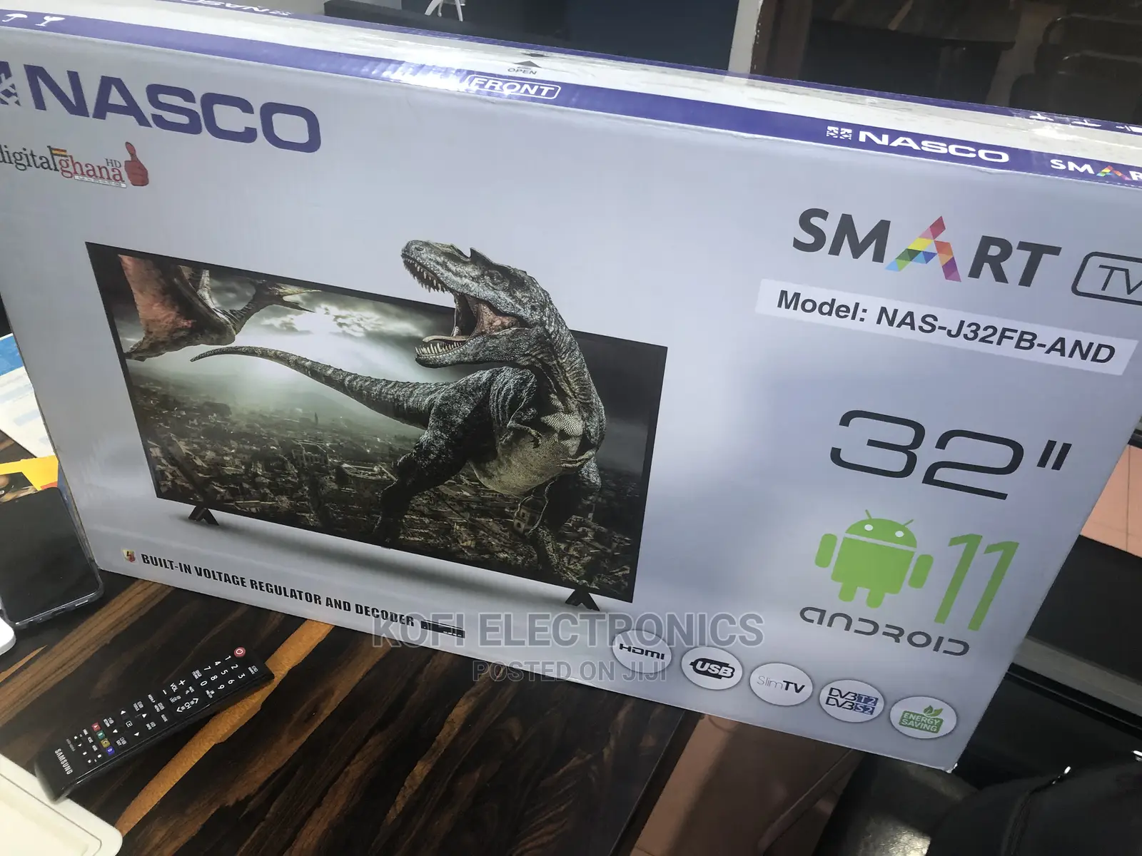Nasco 32'' NAS-J32FB-AND Smart Android TV + Free Wall Hanger