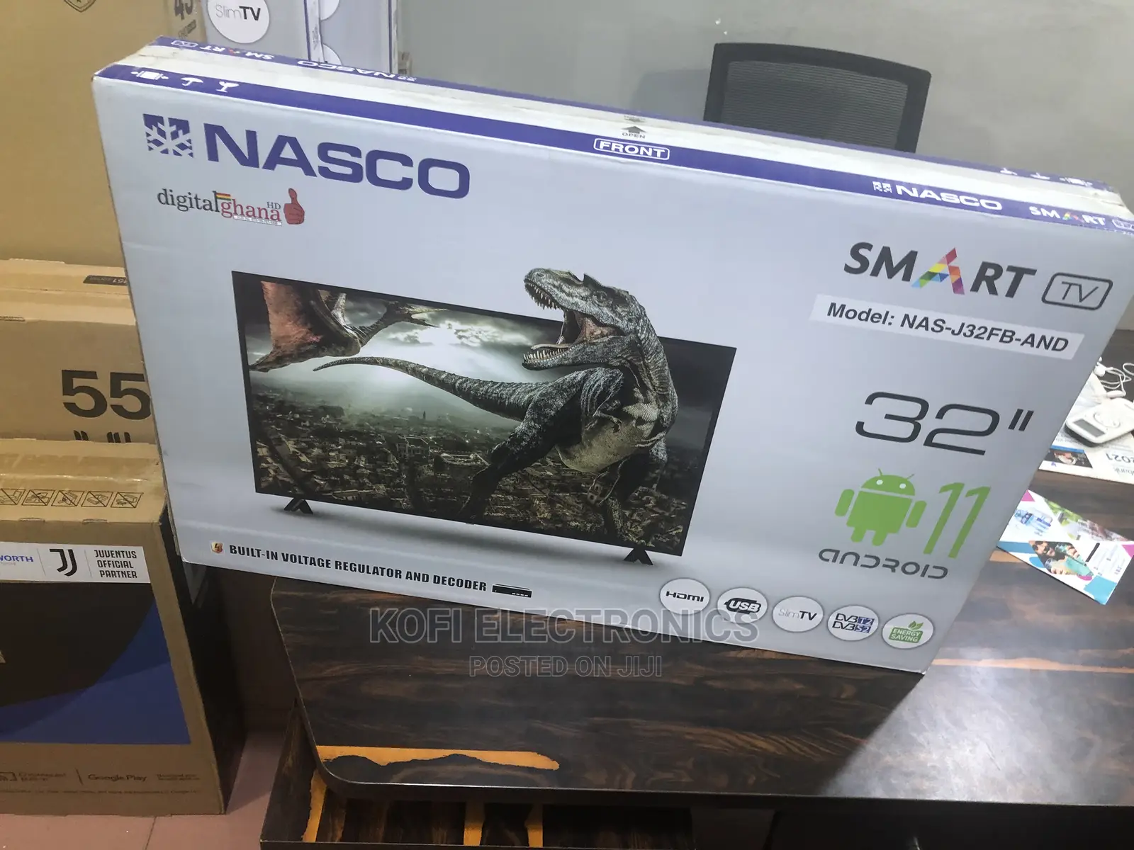 Nasco 32'' NAS-J32FB-AND Smart Android TV + Free Wall Hanger