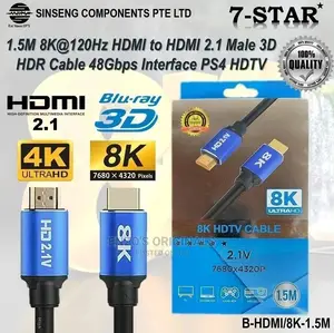 Hdmi 2.1 Cable at 120hz at 60hz 48gbps HDCP2.2 10ft or 3M
