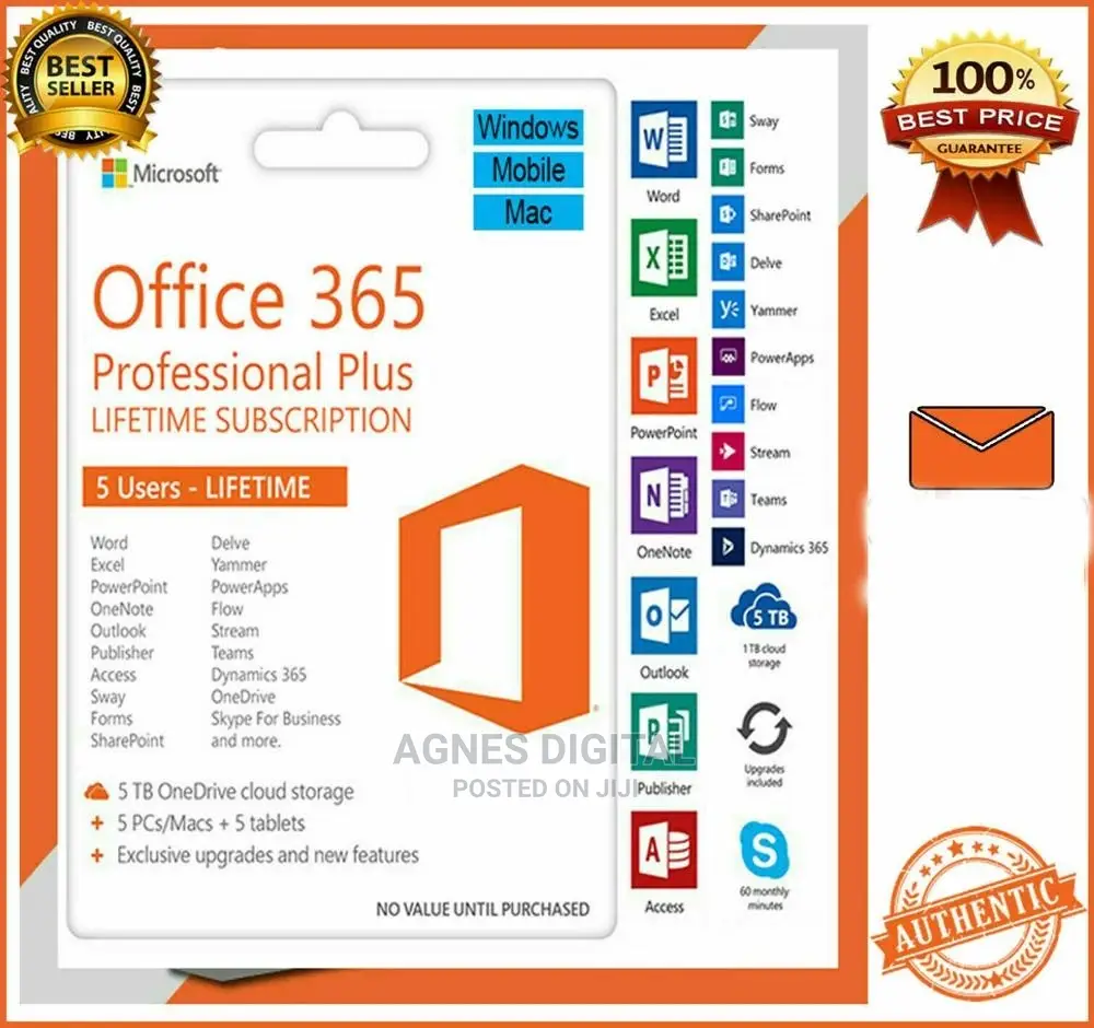 Original Microsoft 365 for 5 Machines(Mobile, Mac Windows)