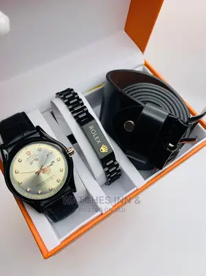 Rolex Watch With Bracelet and Belt.