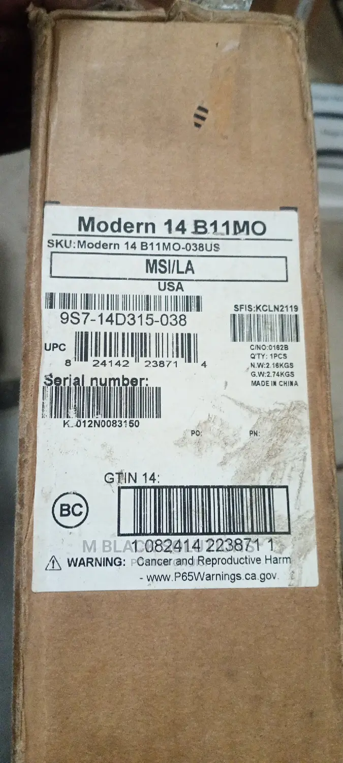 New Laptop MSI Modern 14 8GB Intel Core I7 SSD 512GB