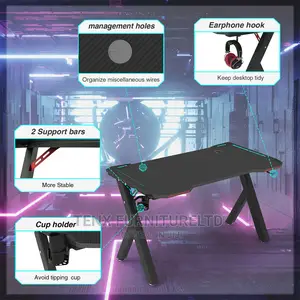Gaming Desk ( K-Shaped) Legs With Cup and Headphone Holder