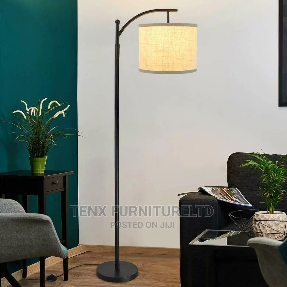 Floor Lamp (Modern Arc Pole ) With Fabric Shade