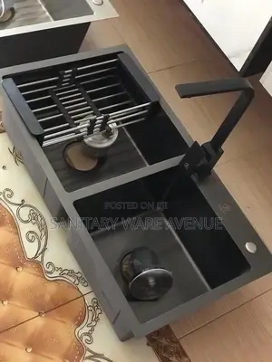 Kitchen Sink - Worktop Sink - Black Sink + Black Tap