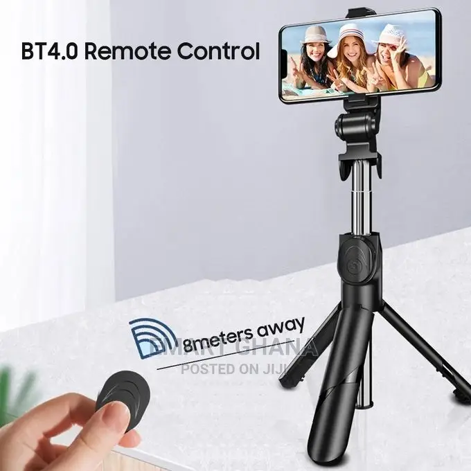 Wireless Bluetooth Selfie Stick Tripod - Black