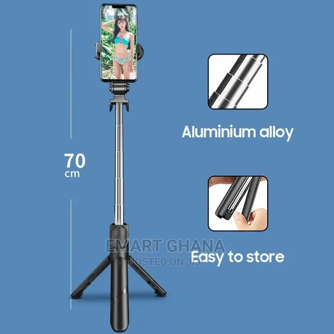 Wireless Bluetooth Selfie Stick Tripod - Black