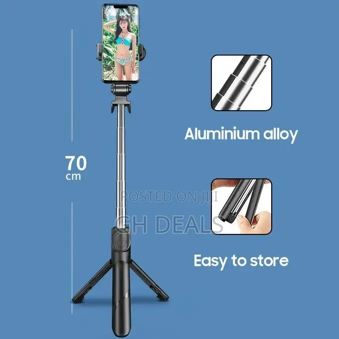 Wireless Bluetooth Selfie Stick Tripod - Black