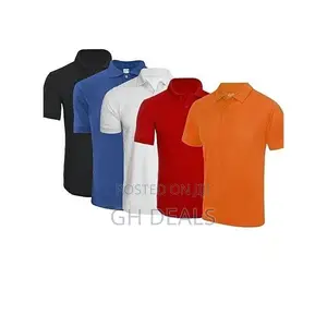 Round Neck Short Sleeve Polo Shirt - 5pieces Multicolour