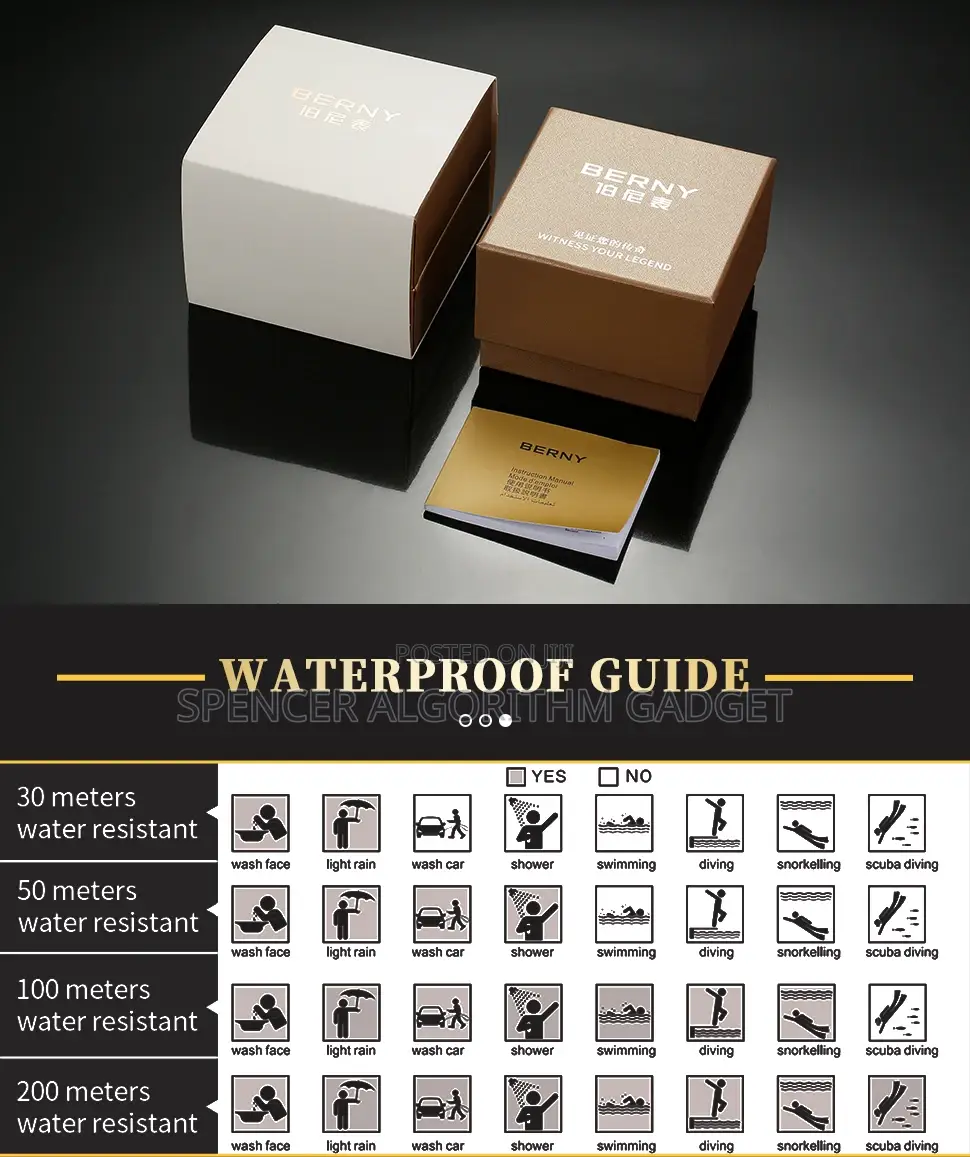 Watch Swiss Quartz Leather Strap Waterproof