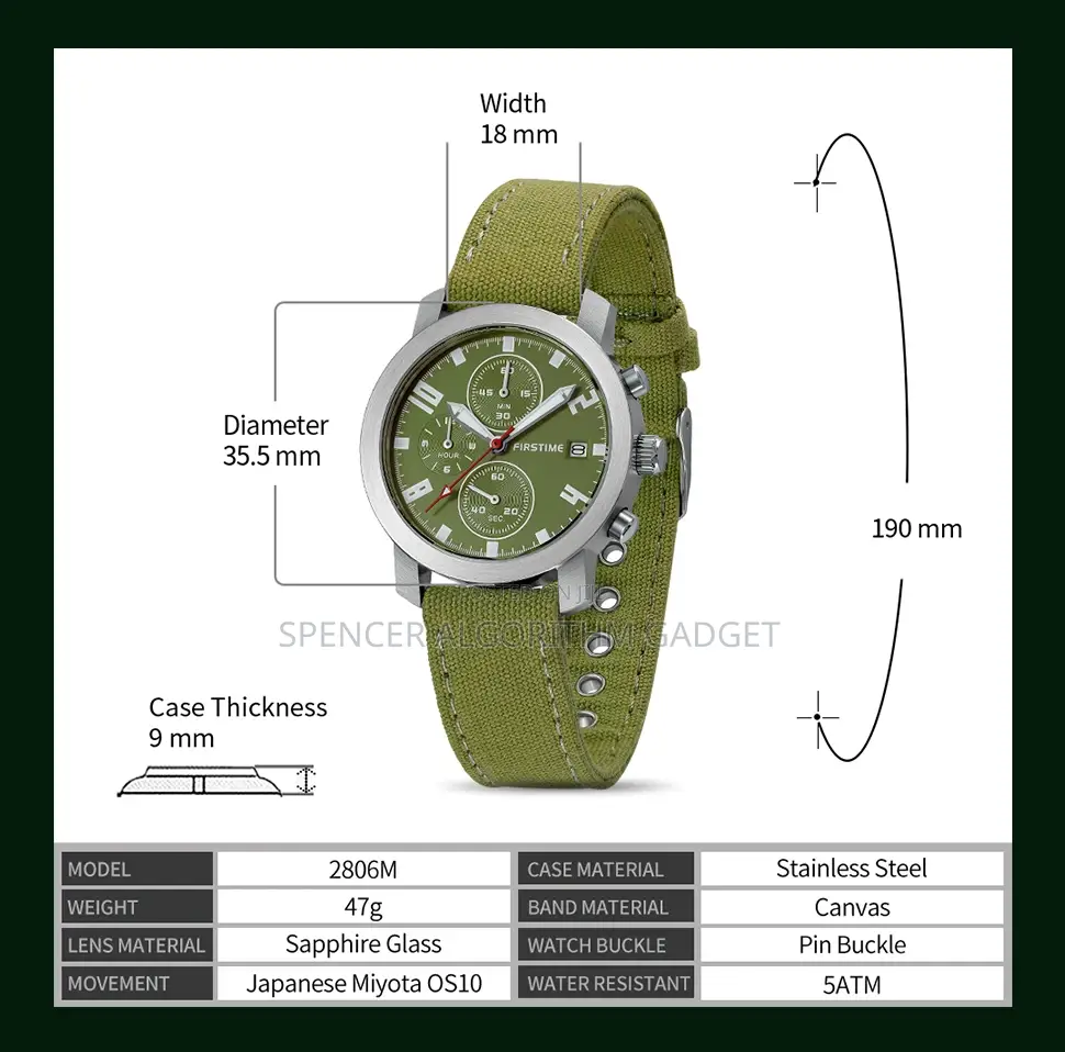 Pilot Men Quartz (Berny Firstime) Wristwatch Chronograph