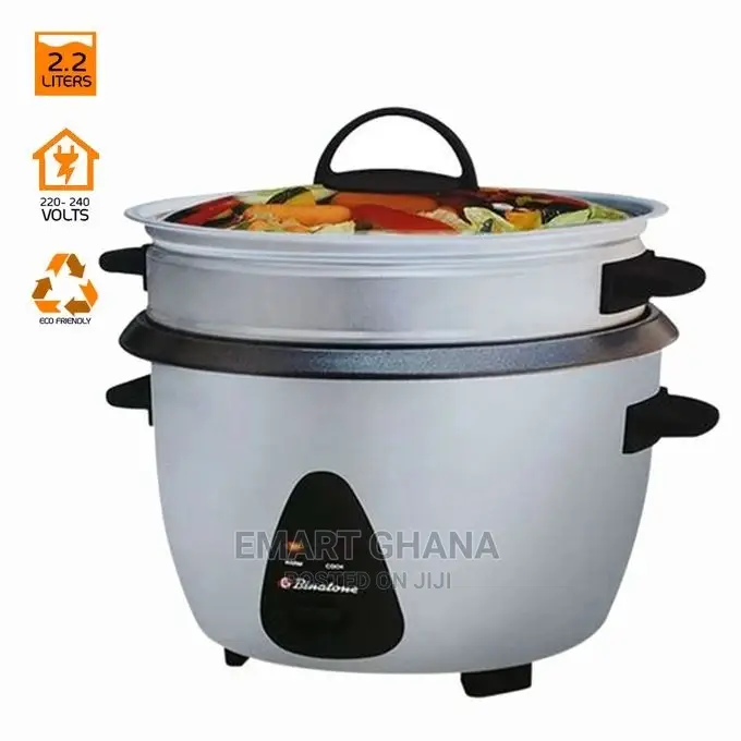 Binatone High Quality Rice Cooker - 2.2 Litre Black/Grey