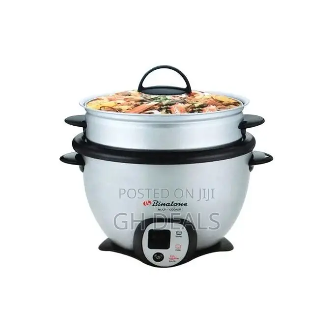 Binatone High Quality Rice Cooker - 2.2 Litre Black/Grey