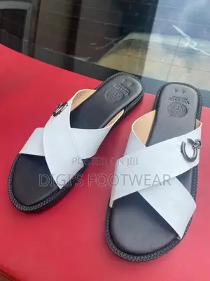 White Crossed Slippers