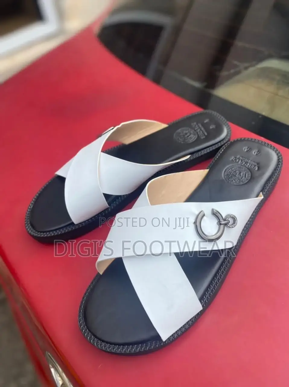 White Crossed Slippers