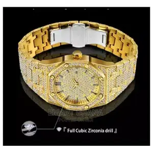 Gold Plated Luxury Diamond Watch - Gold