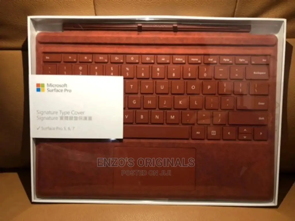 Surface Pro 3 to 7 Signature Keyboard Burgundy Alcantara New
