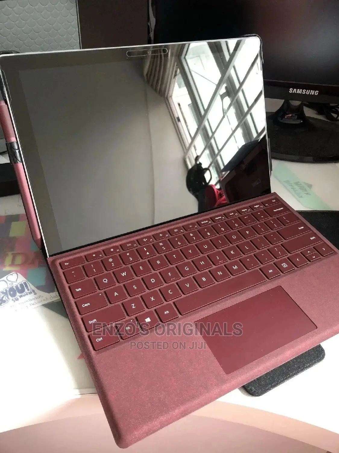 Surface Pro 3 to 7 Signature Keyboard Burgundy Alcantara New