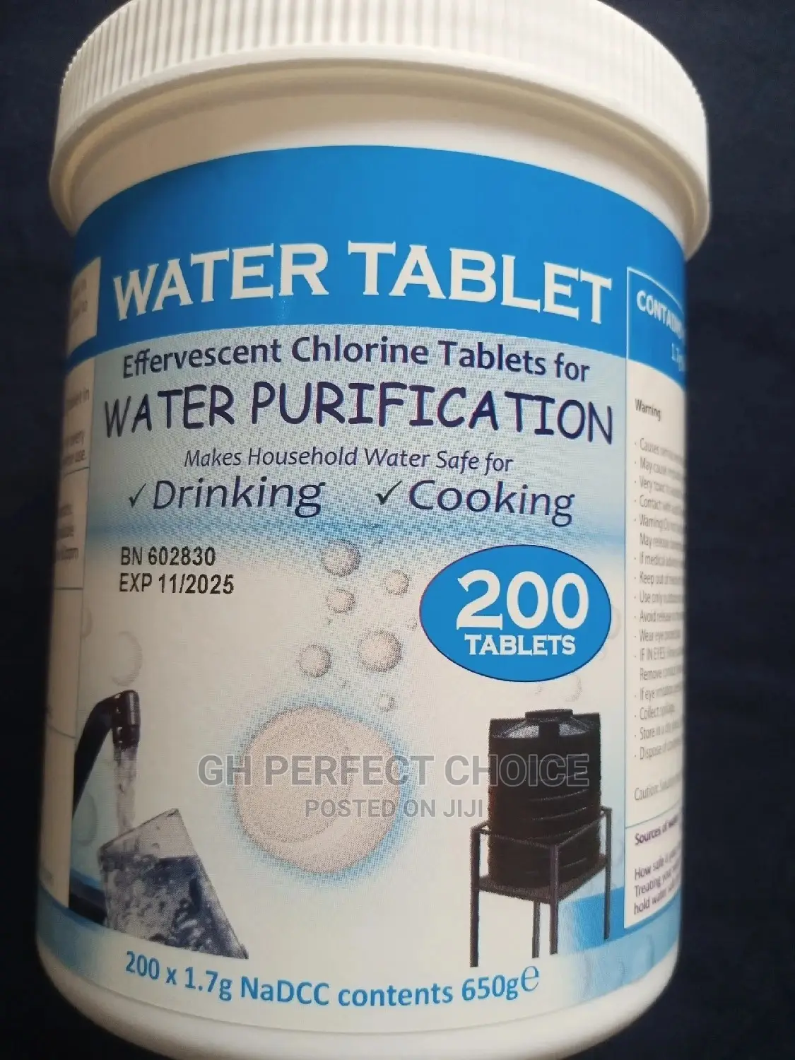 Water Purification Tablet - Kills Bacteria, Settle Dirts