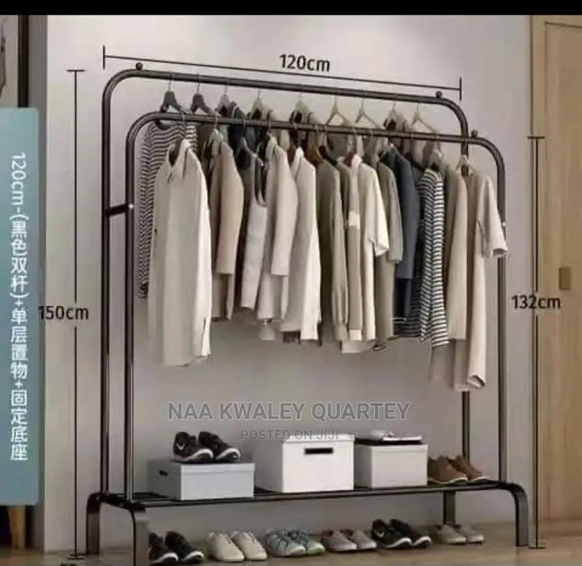Double Pole Metal Clothes Rack