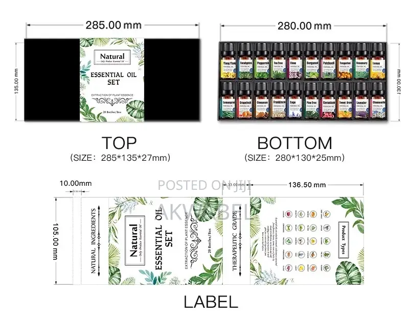 100% Natural Essential Oils • 20 Bottles of 10ml