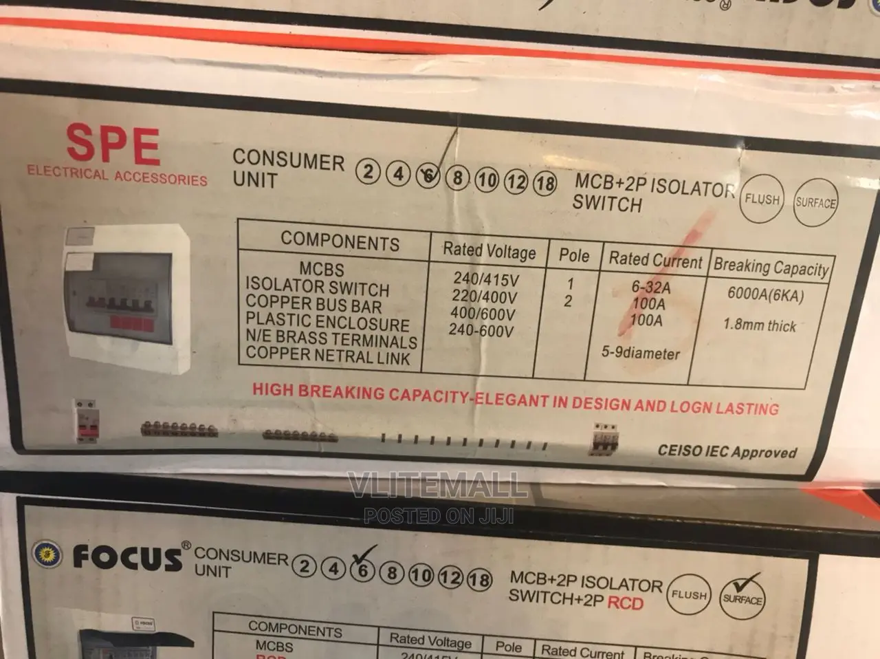 Focus Consumer Unit 6 Way Switch